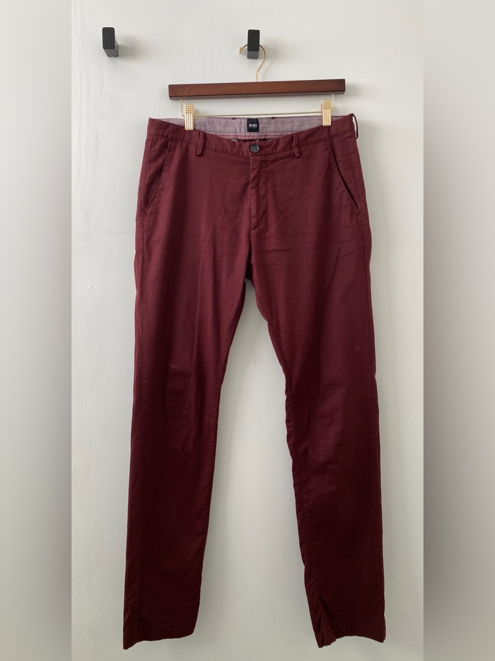 Hugo Boss - Maroon - Slim Fit - Flat Front - Chino Pant
